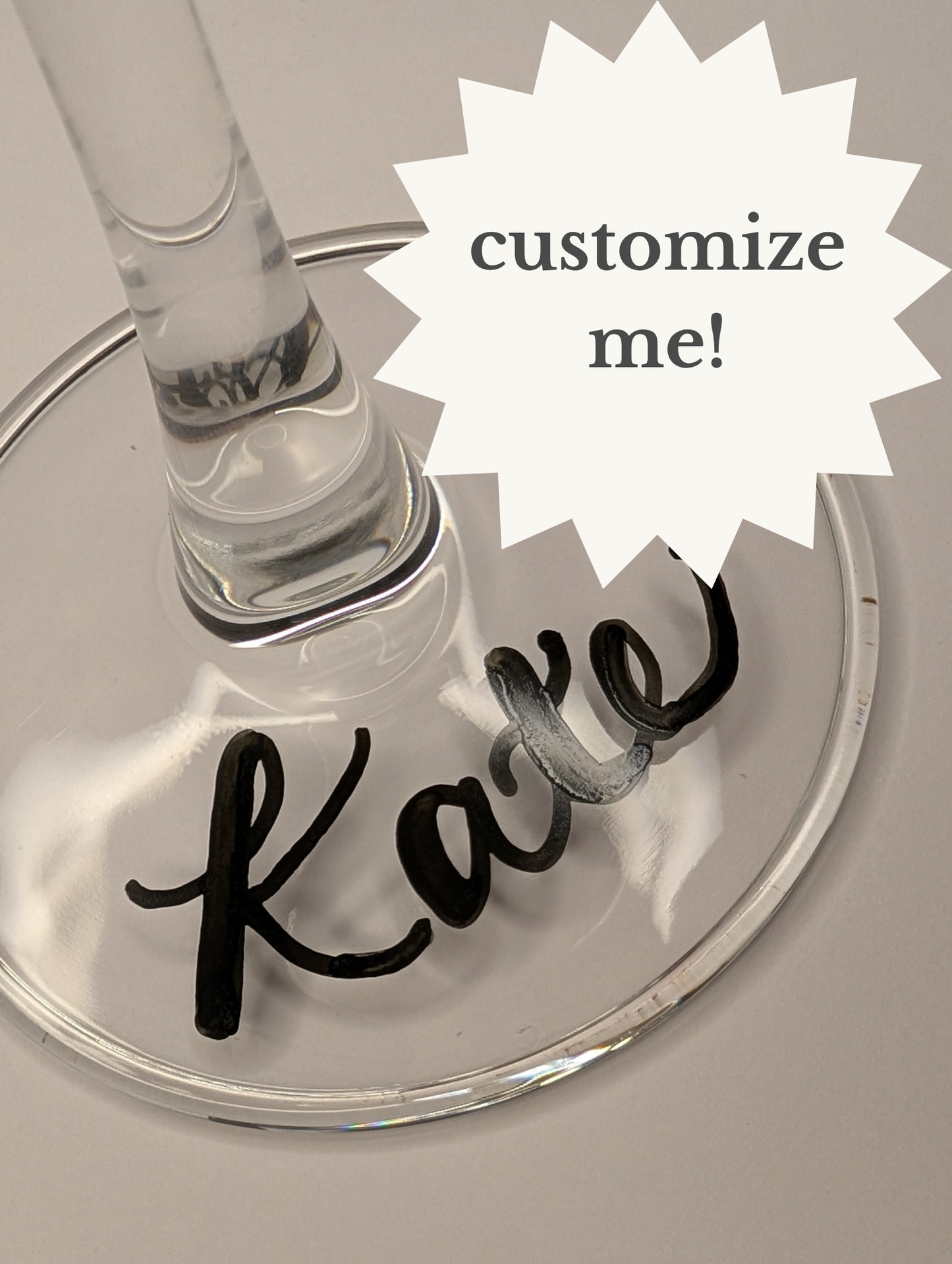 Custom Hand-Painted Calligraphy Wine Glass for Bridesmaids, Bachelorette Parties, Bridal Showers